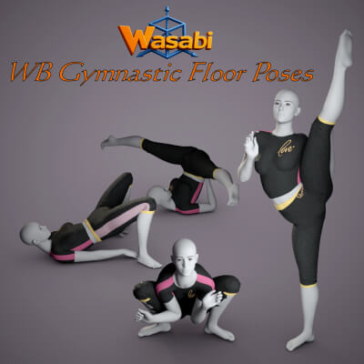 Wasabi Gymnastic Floor Poses for Genesis 9 Female
