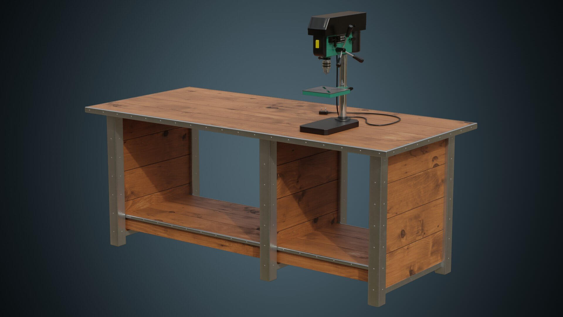 Drill Press And Workbench 1A - 3D Model 