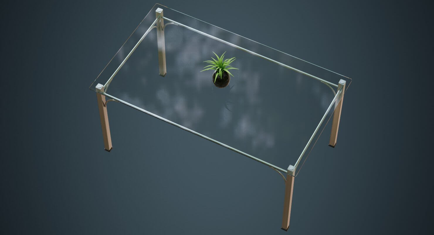 Glass Table 1A - 3D Model by weeray