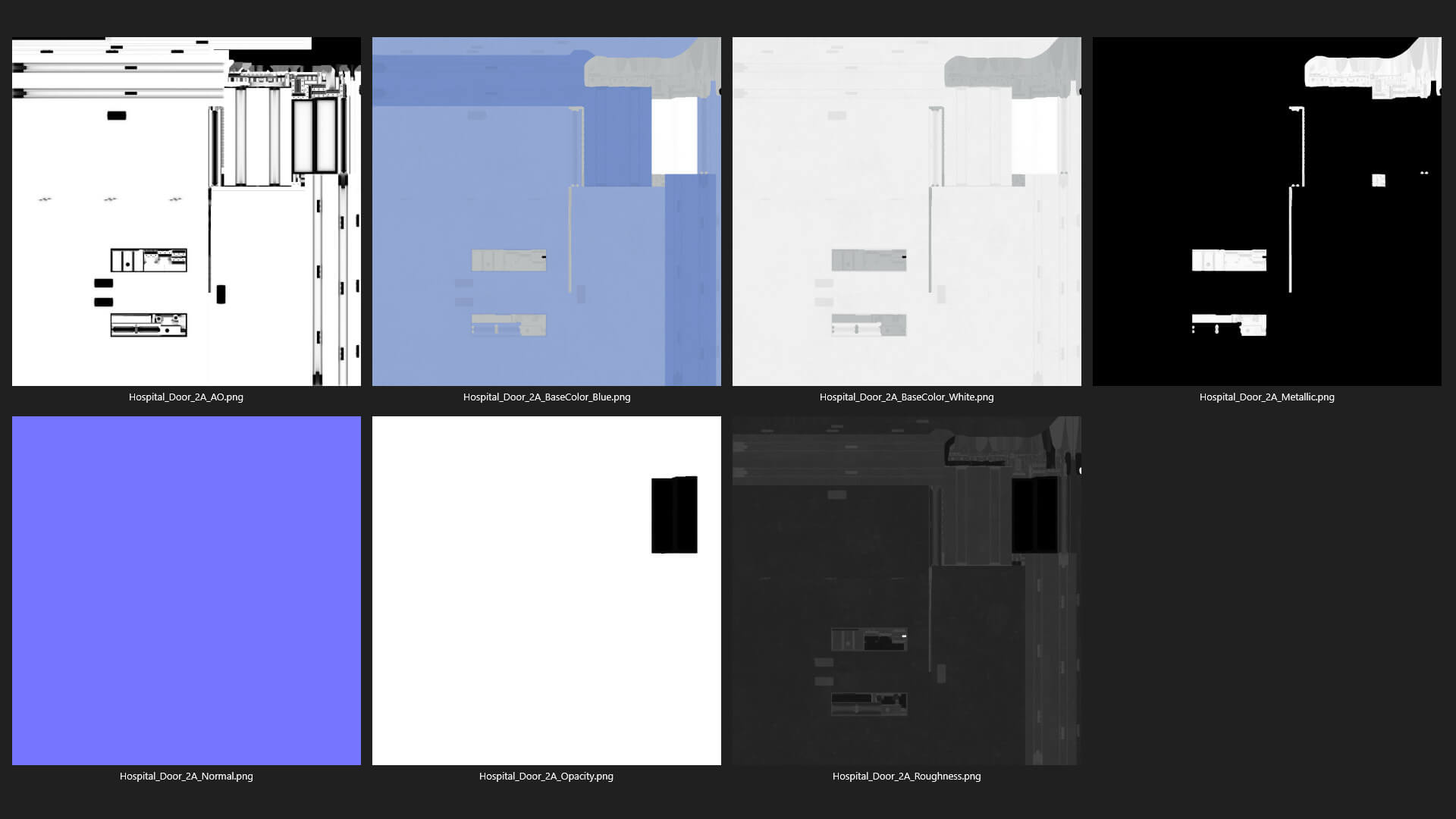 Hospital Door 2A - 3D Model by weeray