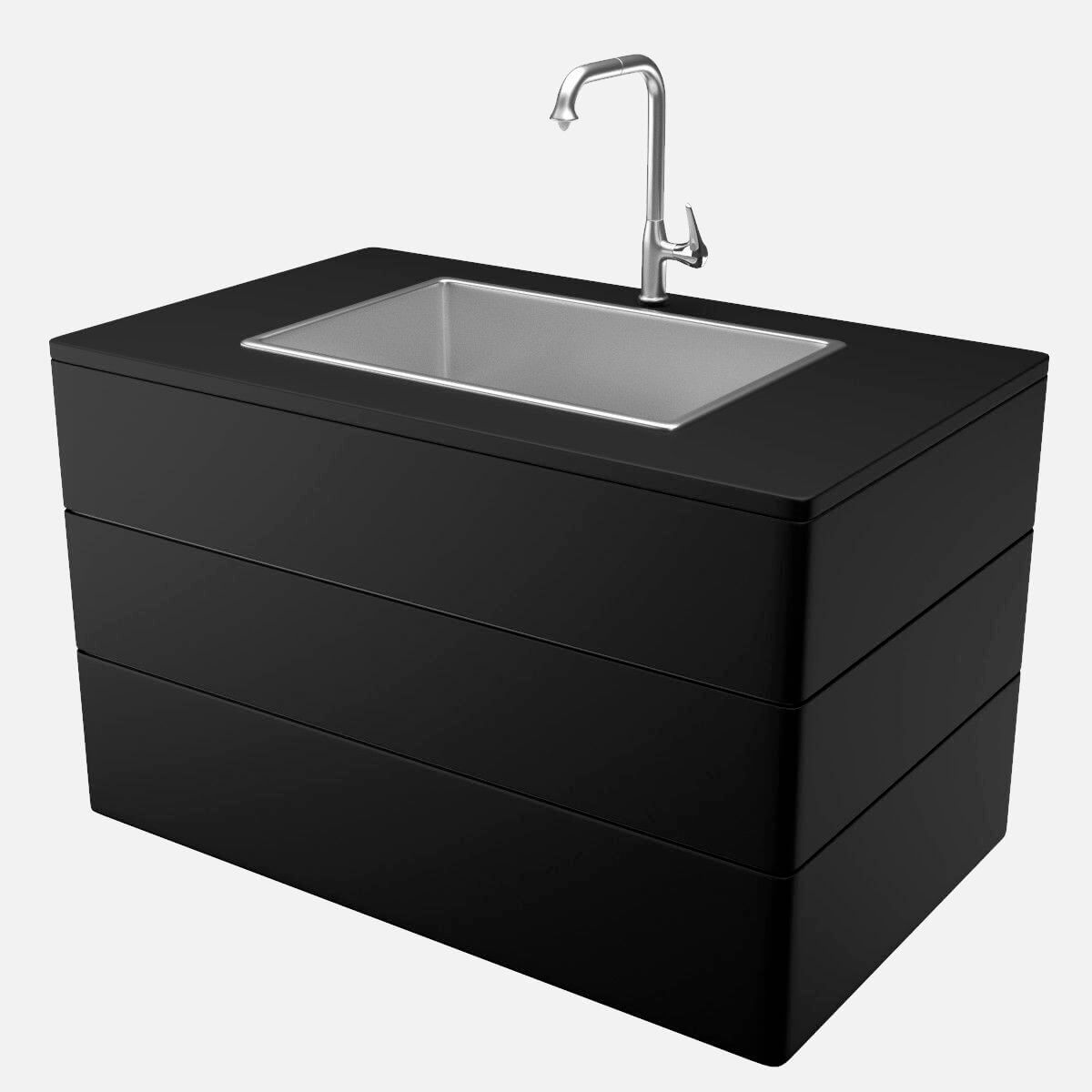 Kitchen Sink and Faucet - 3D Model by weeray