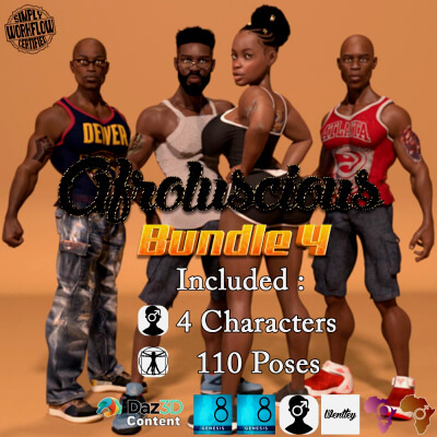 Afroluscious-G8M/G8F-Characters Complete Bundle by wentley