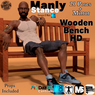 Manly Stance G8M-Wooden Bench HD Poses Vol 1