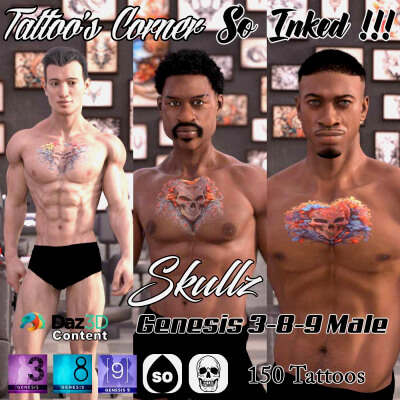 Tattoos Corner  So Inked Series Vol 1 Skull for G 3.8.9 M