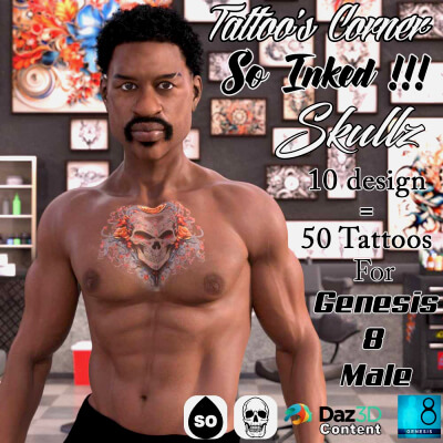 Tattoos Corner  So Inked Series Vol 1 Skull for G8M