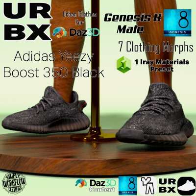 URBX-G8M-Adidas Yeezy Boost 350 Black