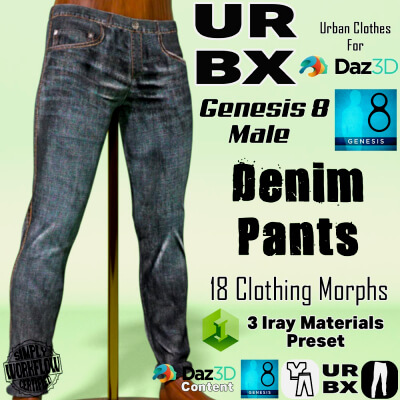 URBX-G8M-Denim Pants
