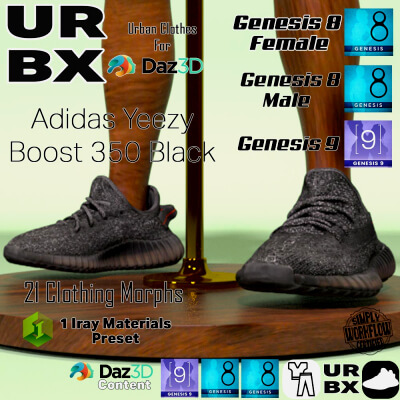 URBX-G8M-G8F/G9&ndashAdidas Yeezy Boost 350 Black