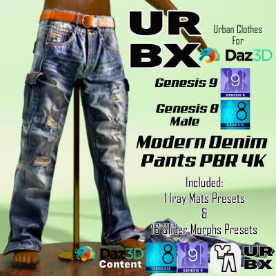 URBX-G8M/G9M-Modern Denim Pants