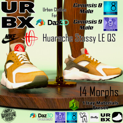 URBX-G8M/G9M-Nike Air Huarache Stussy LE QS