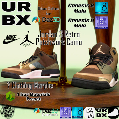 URBX-G8M/G9M-Nike Jordan 3 Retro Patchwork Camo