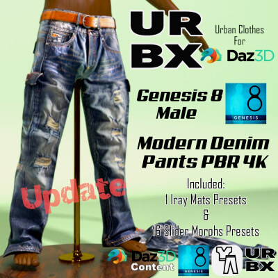 URBX-G8M-Modern Denim Pants by wentley