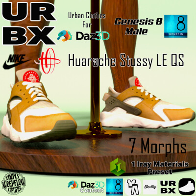 URBX-G8M-Nike Air Huarache Stussy LE QS
