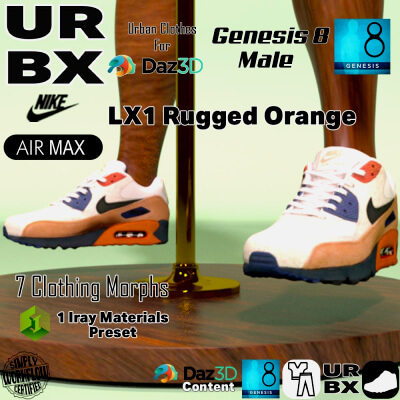 URBX-G8M-Nike Air Max LX 1 Rugged Orange