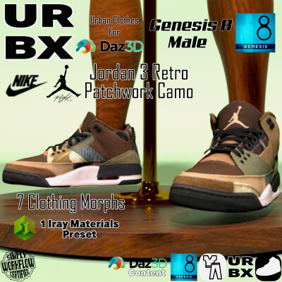 URBX-G8M Nike Jordan 3 Retro Patchwork Camo