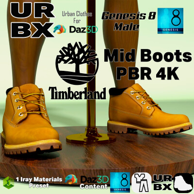 URBX-G8M-Timberland Mid Boots PBR 4K by wentley