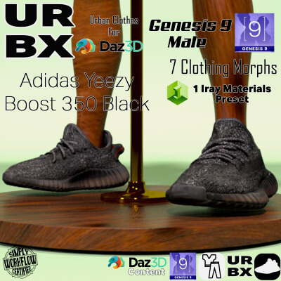 URBX-G9-Adidas Yeezy Boost 350 Black