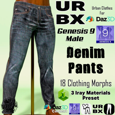 URBX-G9M-Denim Pants