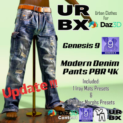 URBX-G9M-Modern Denim Pants