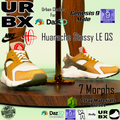 URBX-G9M-Nike Air Huarache Stussy LE QS