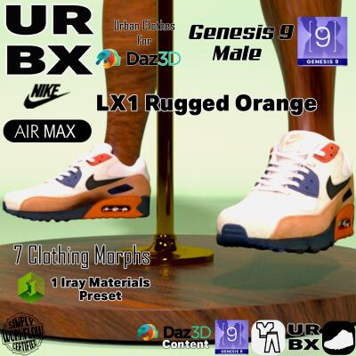 URBX-G9M-Nike Air Max LX 1 Rugged Orange