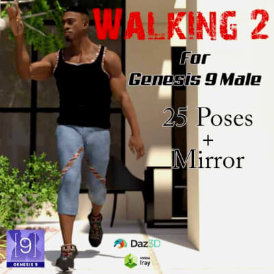Walking 2 for Genesis 9 Male