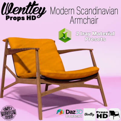 Wentleys Props HD-Modern Scandinavian Armchair