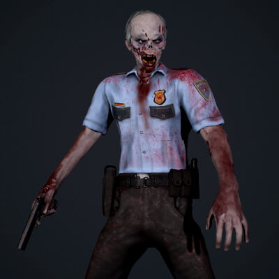 Zombie Cop Low poly