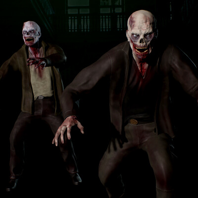 Zombie Male Low Poly