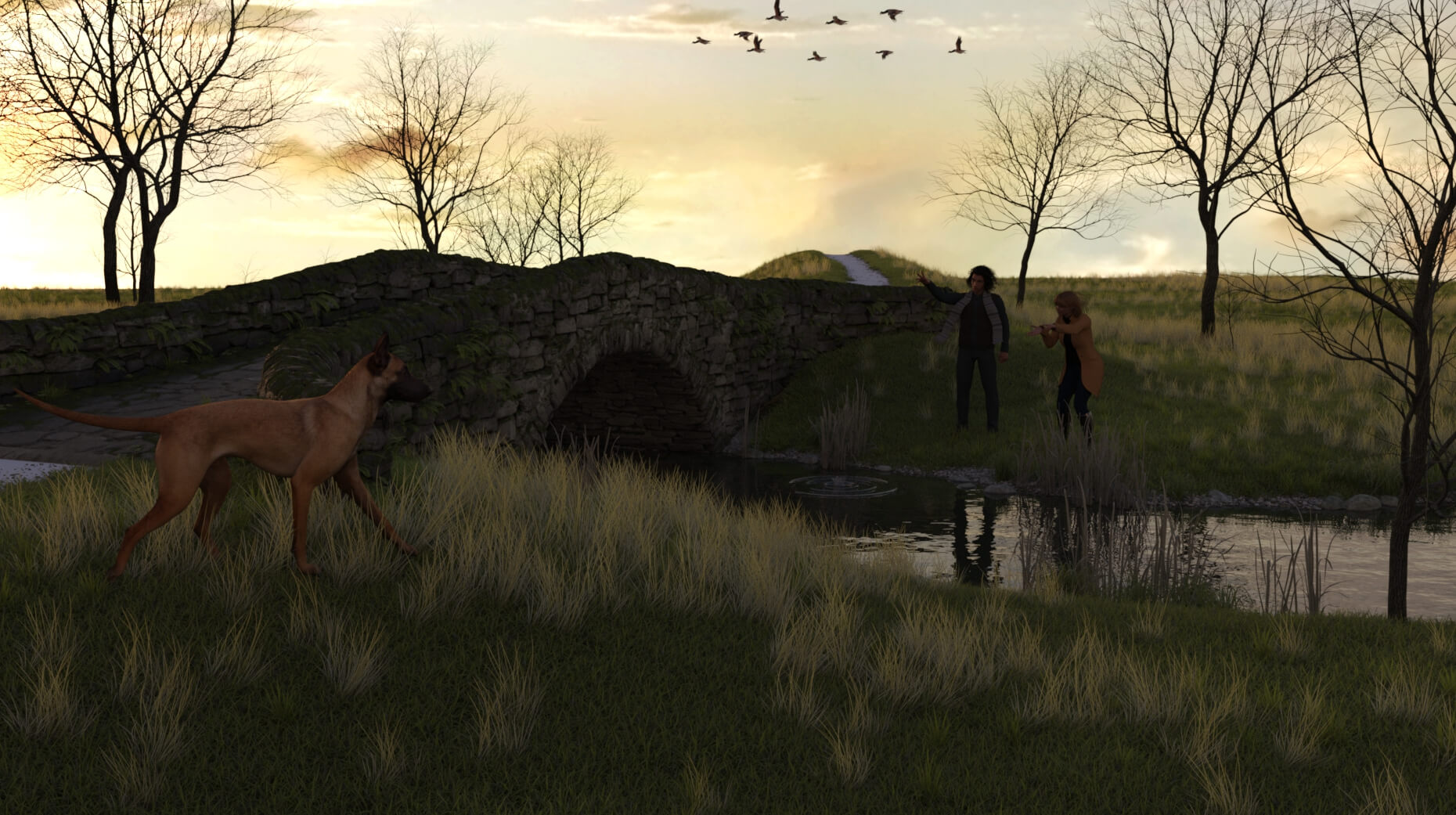 Autumn Fall. 3D Render, Digital Art by westcala1c