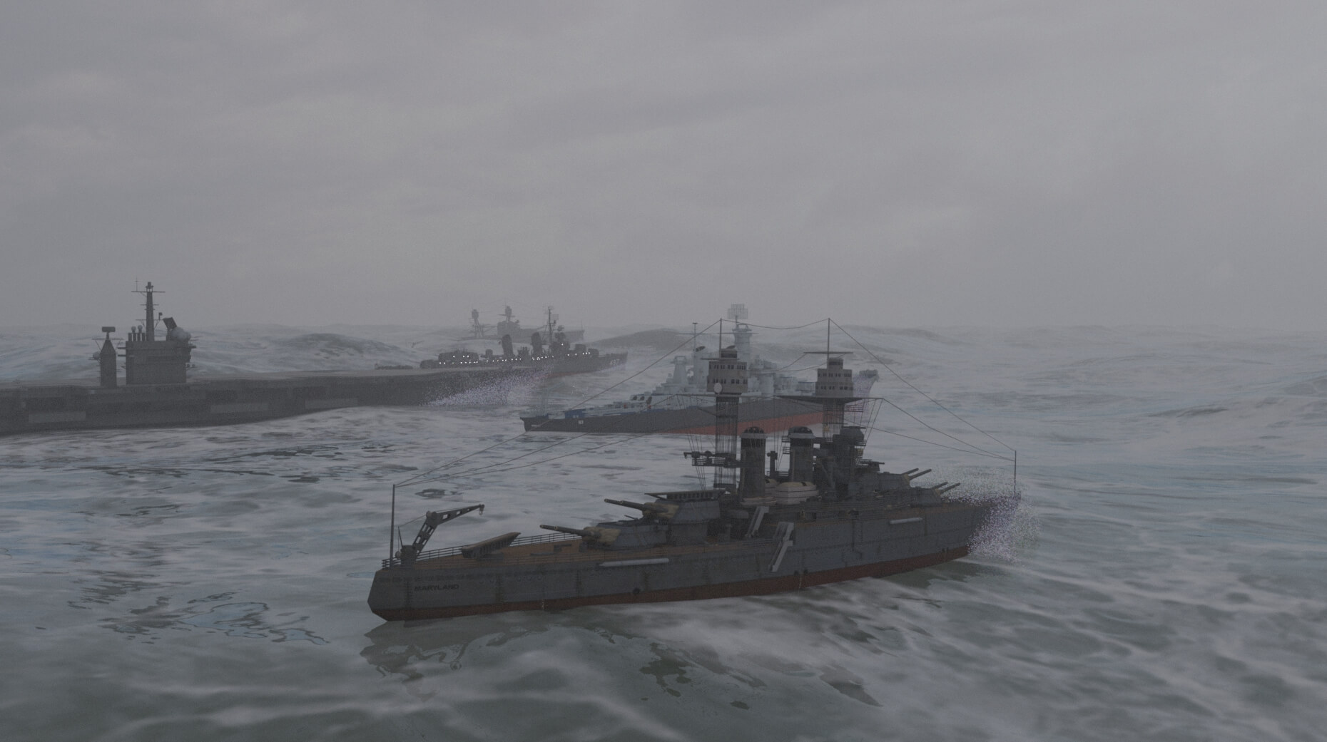 The Fleet in Heavy Seas 3D Render, Digital Art by westcala1c