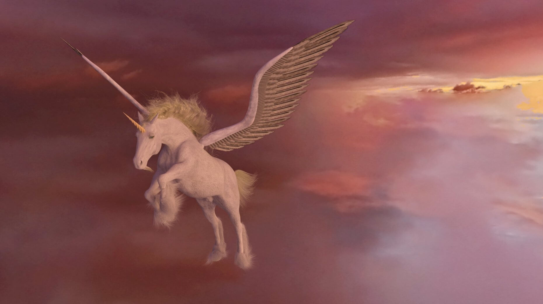 The Winged Unicorn. 3D Render RenderHub Gallery