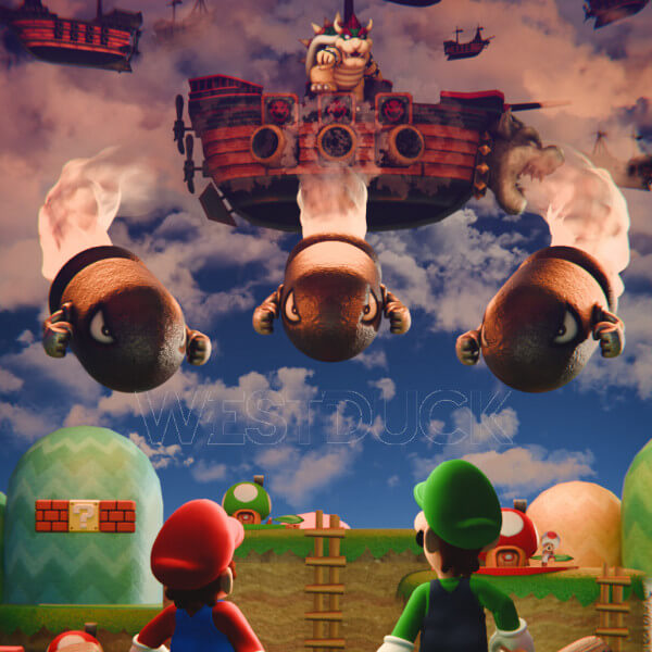Mario and Luigi Roman busts 3D Render, Digital Art by WestDuck