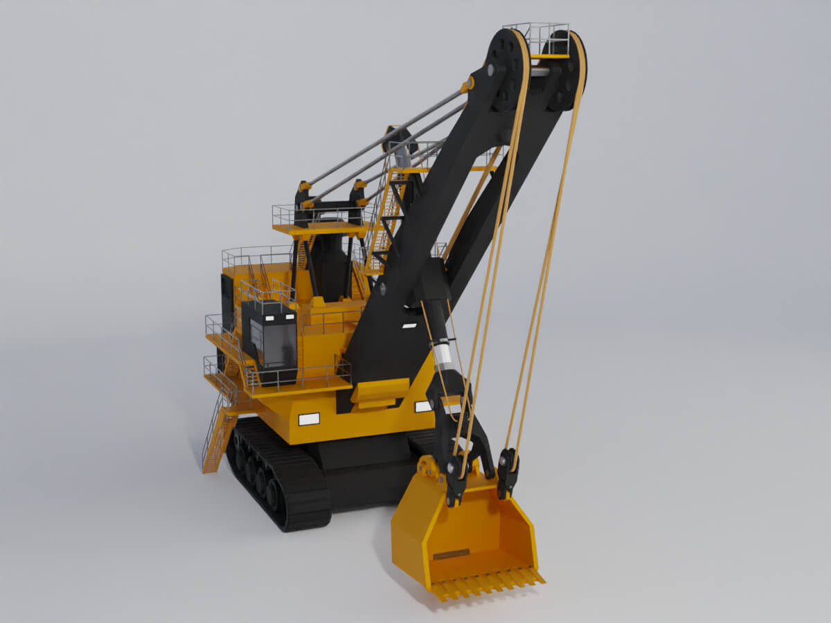 Rope Shovel - Heavy Vehicle Low-Poly 3D Model by Wh1T3h4Ck5