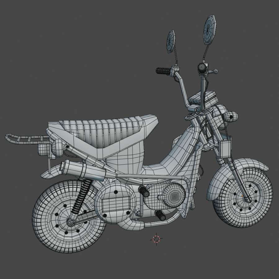 Motorcycle Chappy Yamaha - 3D Model by whiteraven_dz