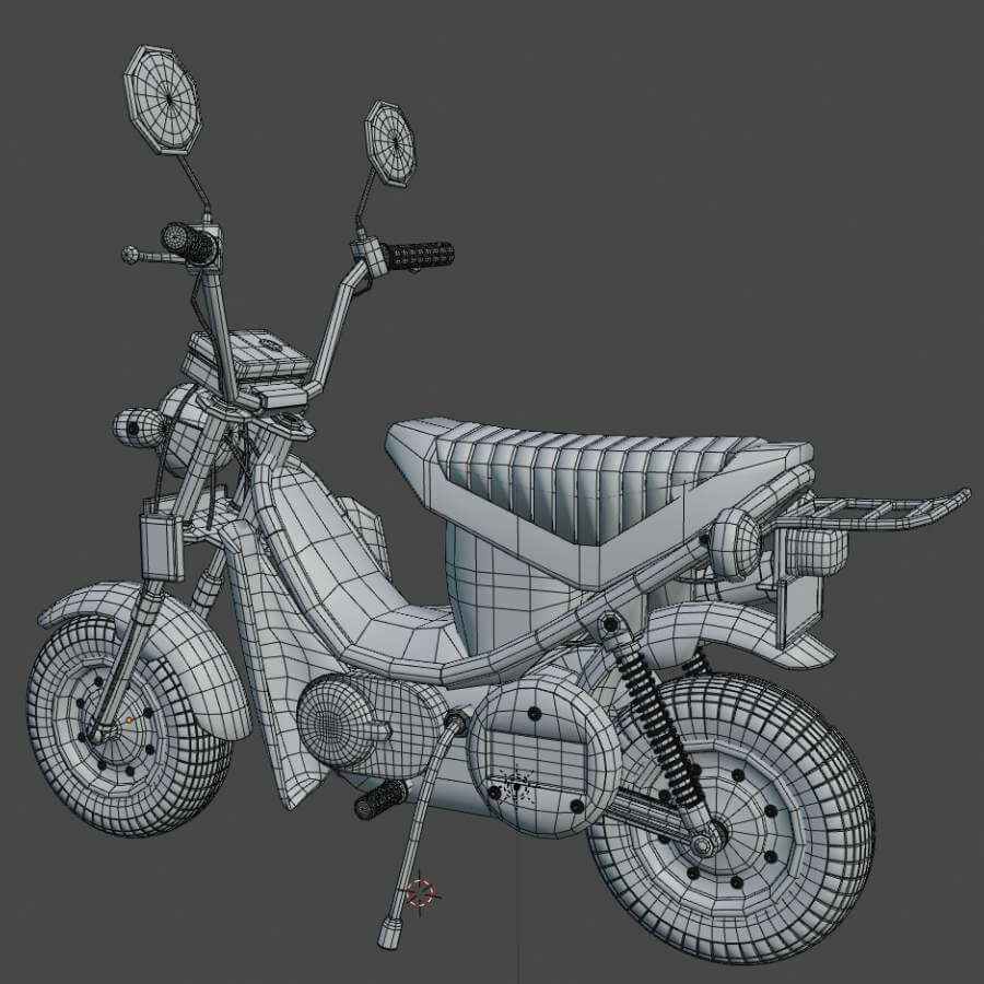 Motorcycle Chappy Yamaha - 3D Model by whiteraven_dz