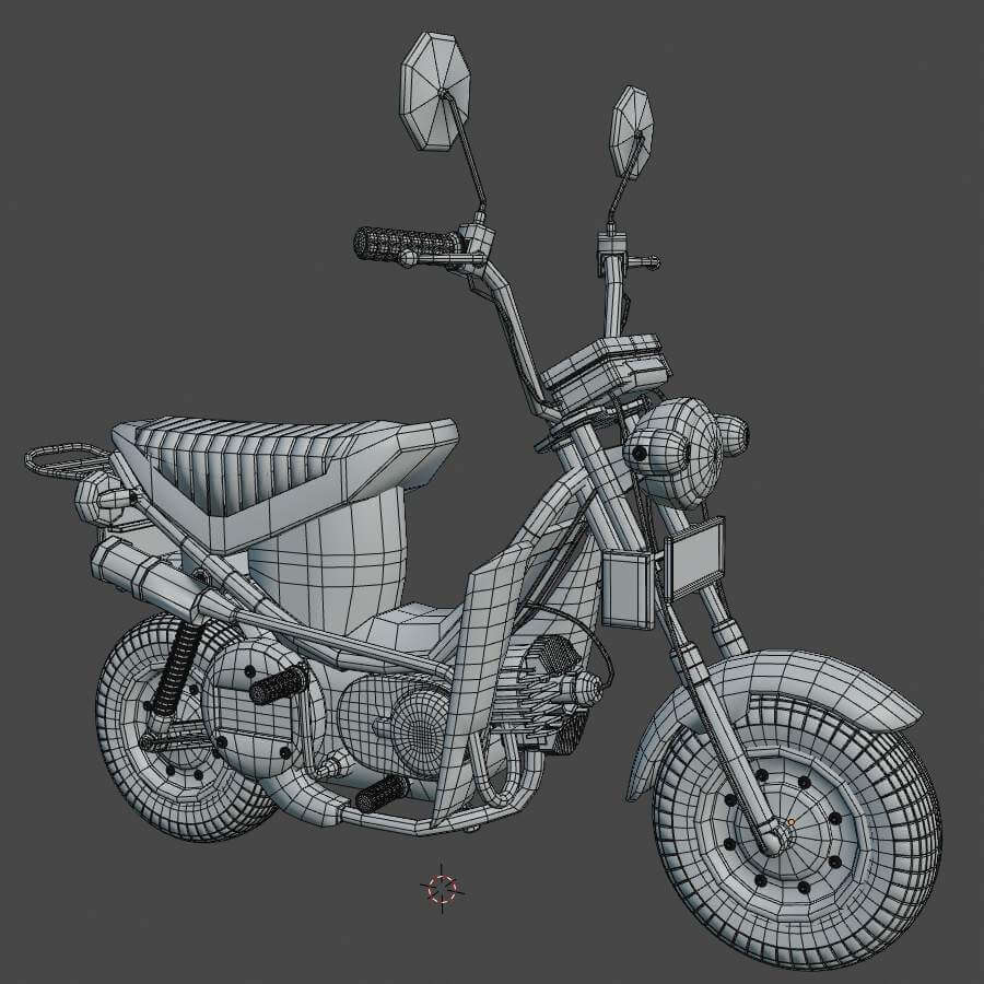 Motorcycle Chappy Yamaha - 3D Model by whiteraven_dz