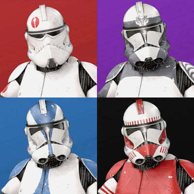 Clone Trooper Bundle for G8M  Blaster &amp Poses