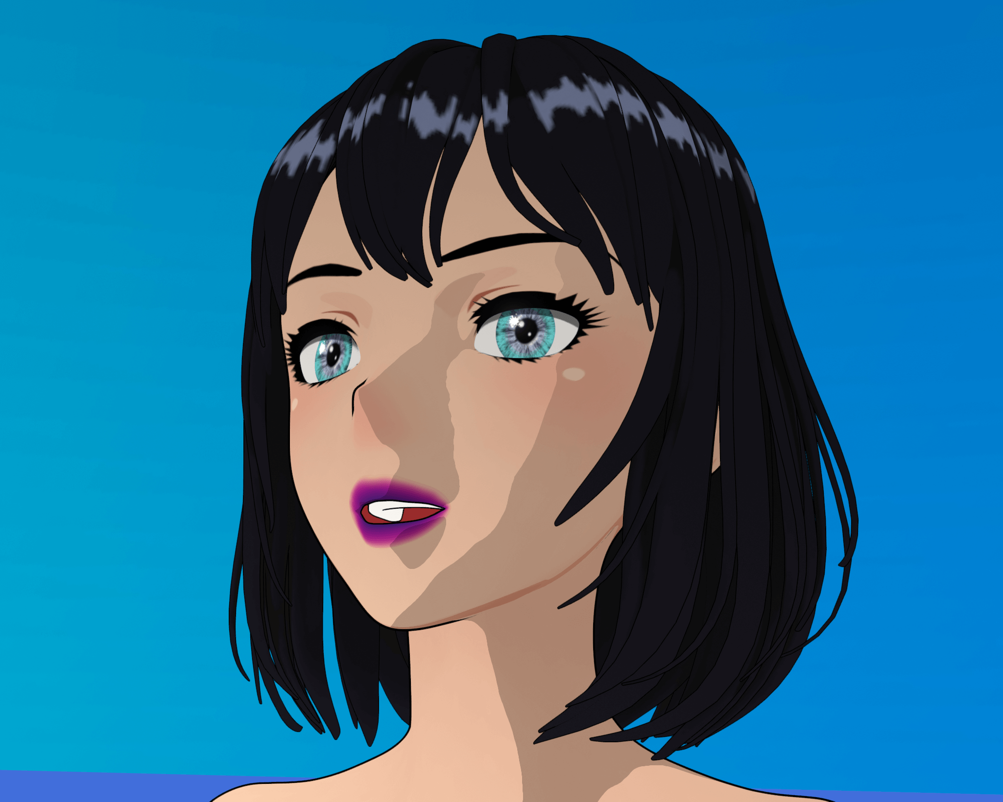 Iris, Eyelashes, Brows and MakeUp Testrender 3D Render