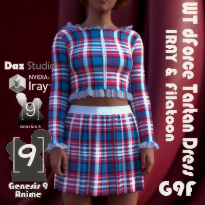 WT dForce Tartan Dress for G9F and G9F Anime