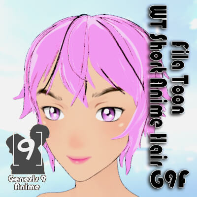 WT Short Anime Hair for G9F by wildthing