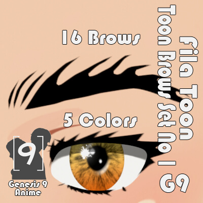 WT Toon Brows Set No.1 for G9 Anime by wildthing
