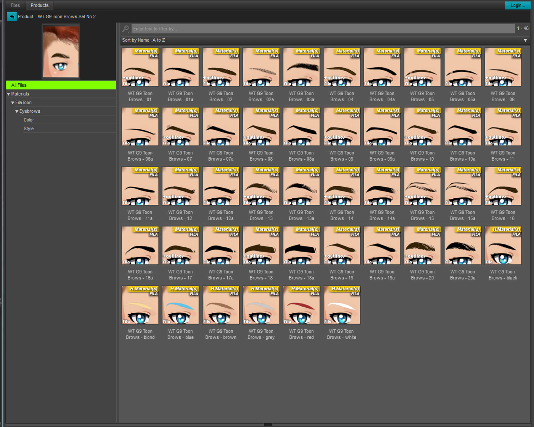 WT Toon Brows Set No.2 for G9 Anime - Daz Content by wildthing