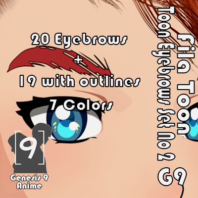 WT Toon Brows Set No.2 for G9 Anime by wildthing