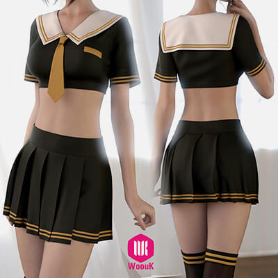 dForce WUK School Uniform Outfit for Genesis 8 and 8.1 Femal