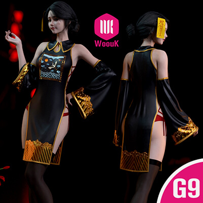 dForce WUK Sexy Zombie Outfit for Genesis 9