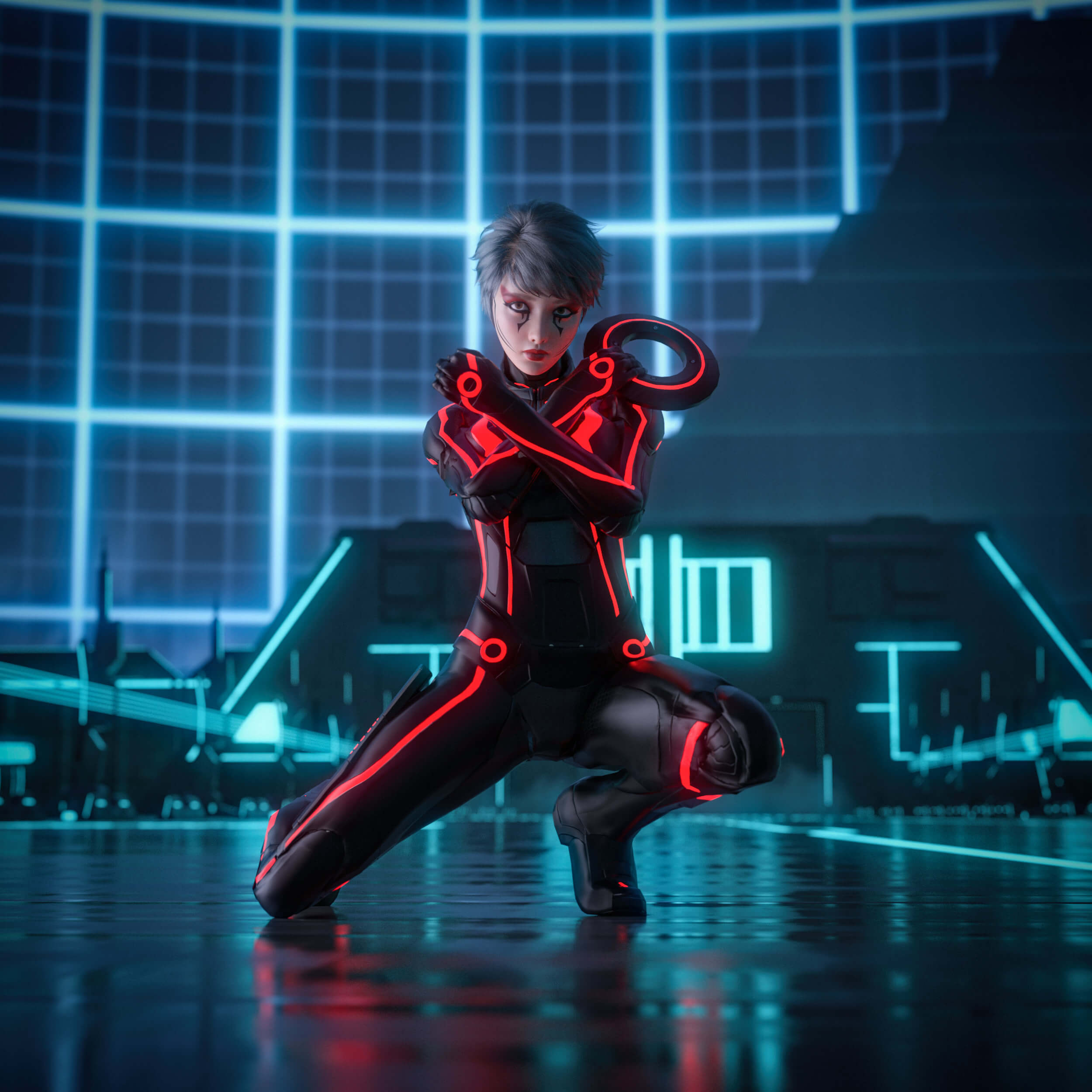 TRON Artemis 3D Render, Digital Art by xanathon