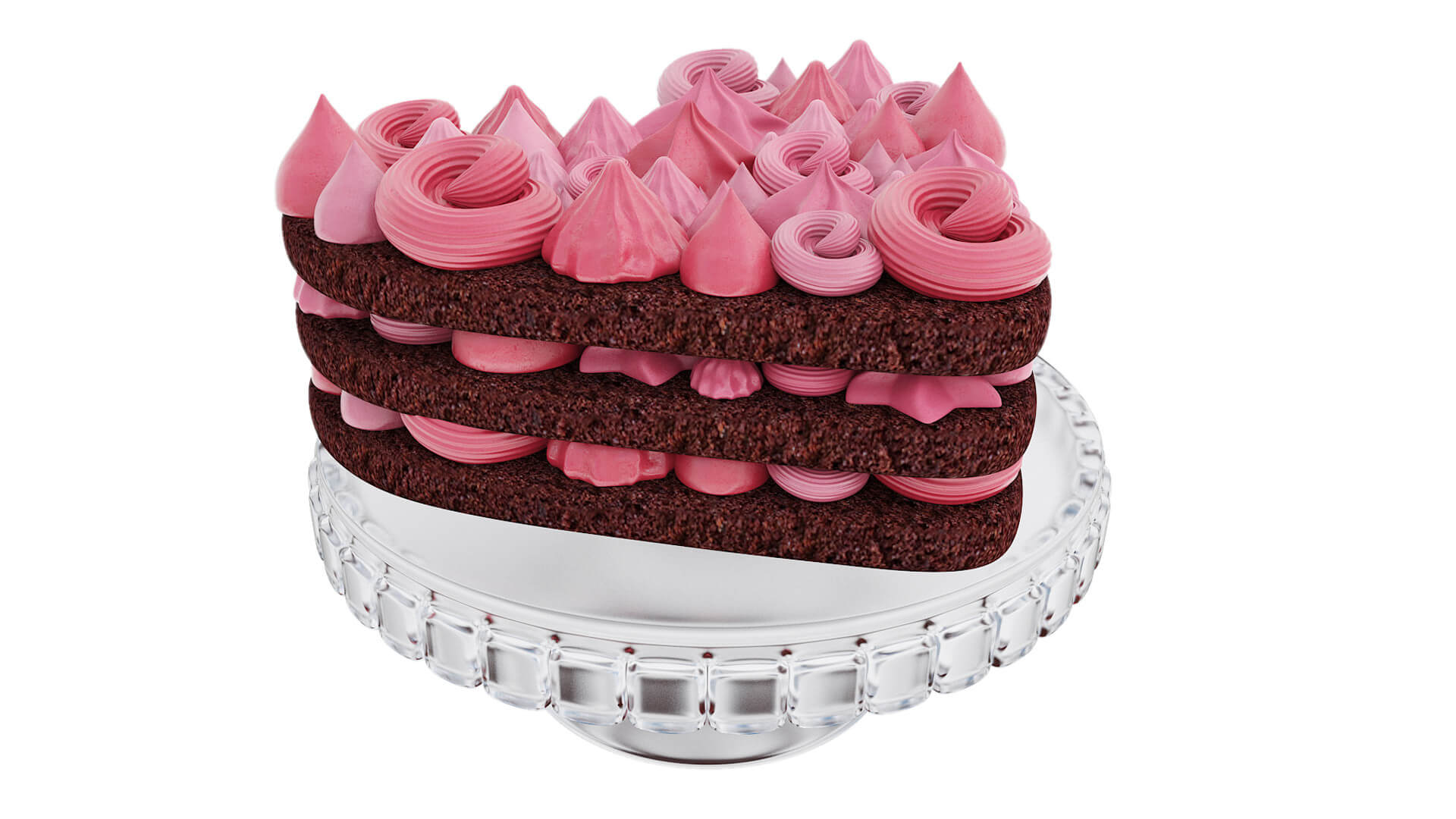 HeartShaped Chocolate Cake Stand 3D Model by Xandra Fox