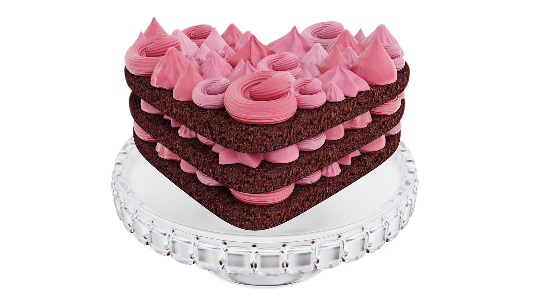 HeartShaped Chocolate Cake Stand 3D Model by Xandra Fox