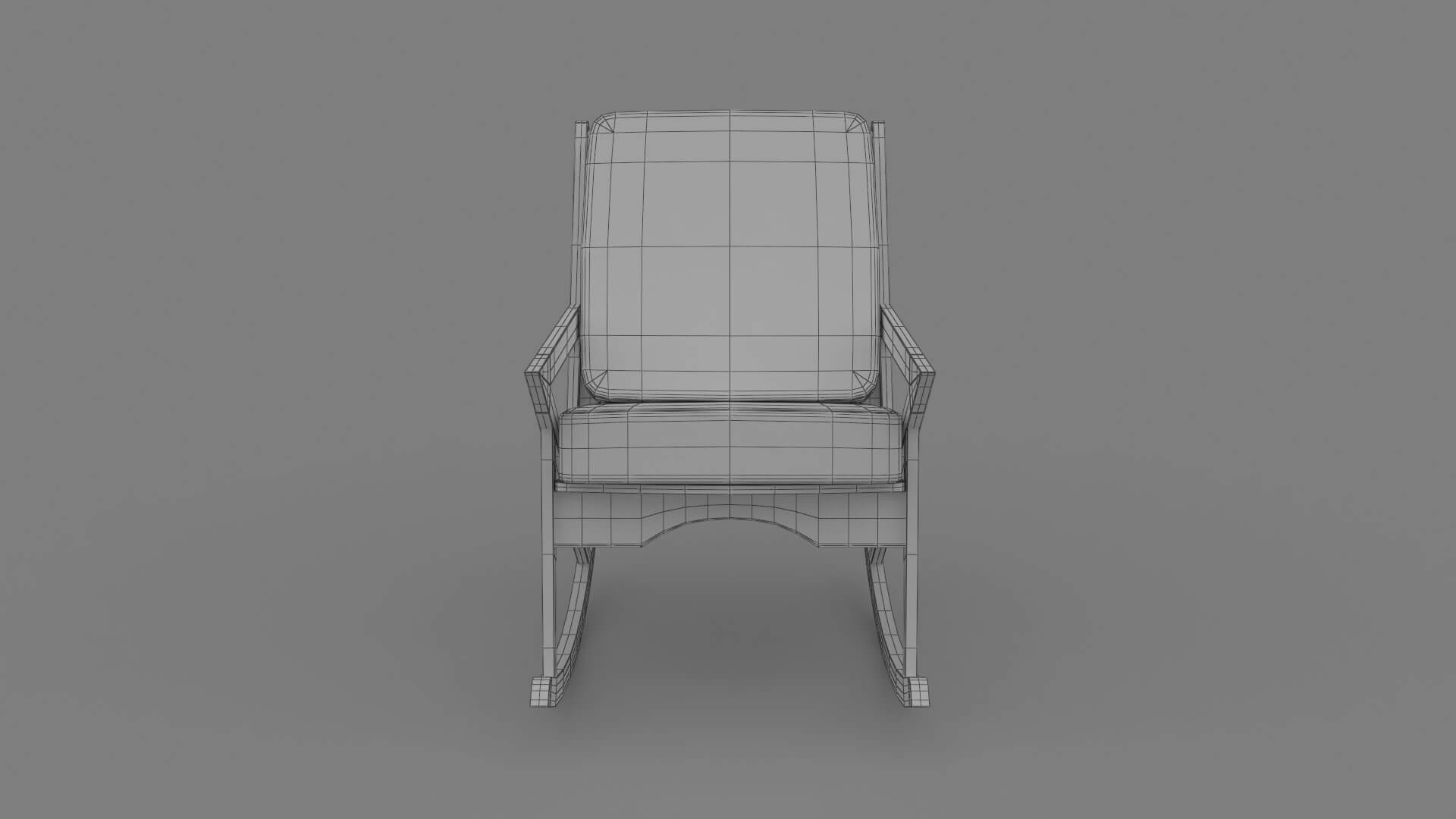 Wood Rocking Sofa Chair - 3D Model by xnastudios